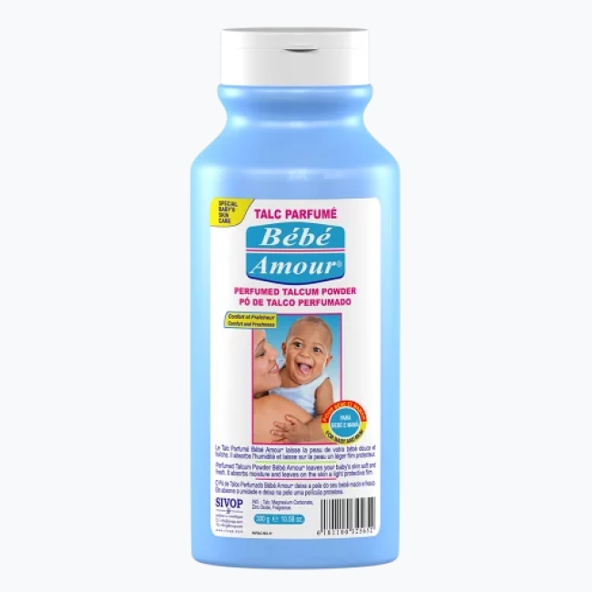 Talc pour bébé et enfant BéBé AMOUR (Bidon bleu)