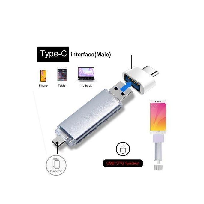 UWY Clé USB Micro Android OTG - 128G - Argent