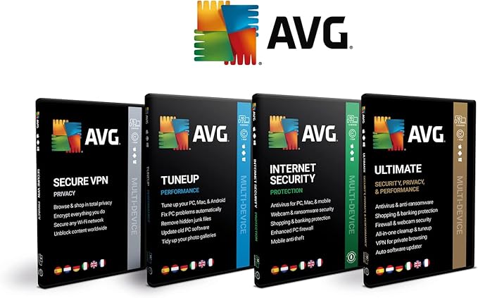 AVG Ultimate 2026 - Antivirus avec AVG Secure VPN et AVG TuneUp pour Accélérer votre PC - | 10 appareil | 1 An | PC/Mac/Android/iOS
